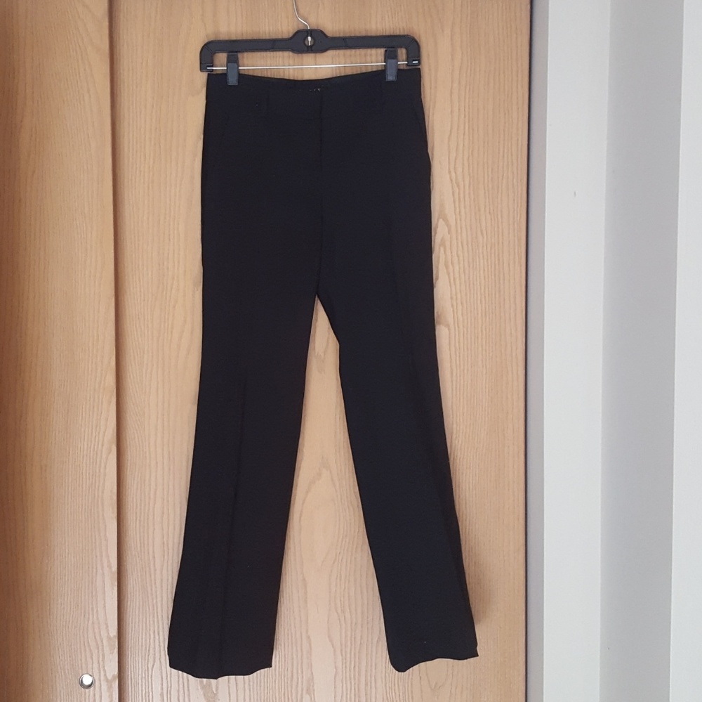 Theory black dress pants w tuxedo stripe
